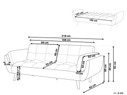 Velvet Sofa Bed Black Asby
