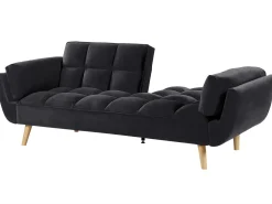Velvet Sofa Bed Black Asby