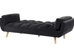 Velvet Sofa Bed Black Asby