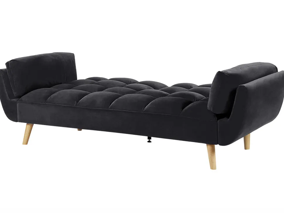 Velvet Sofa Bed Black Asby