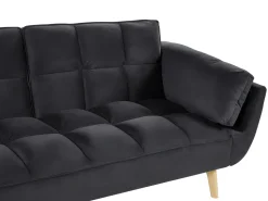 Velvet Sofa Bed Black Asby