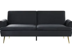 Velvet Sofa Bed Black Vettre