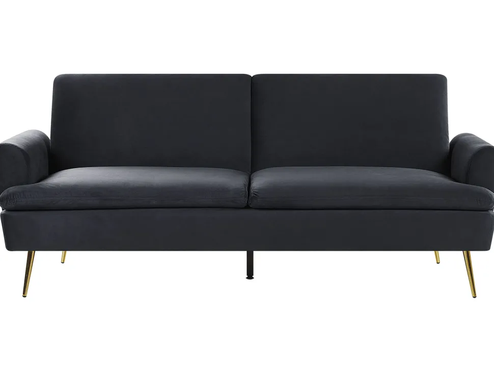 Velvet Sofa Bed Black Vettre