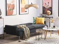 Velvet Sofa Bed Black Vettre