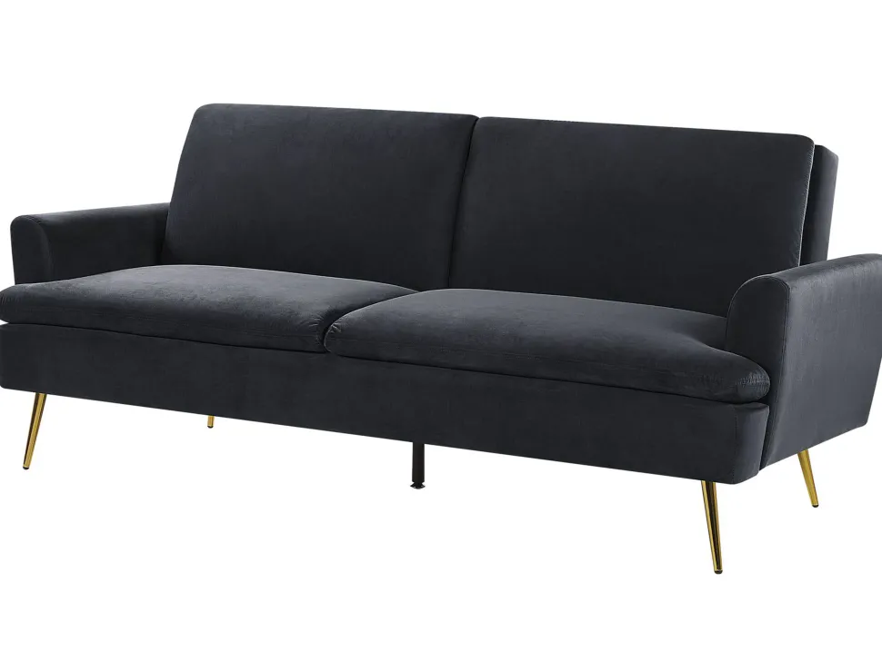Velvet Sofa Bed Black Vettre