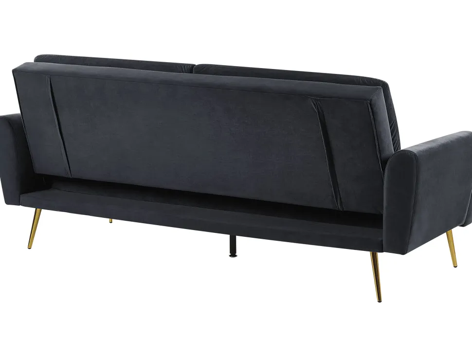 Velvet Sofa Bed Black Vettre