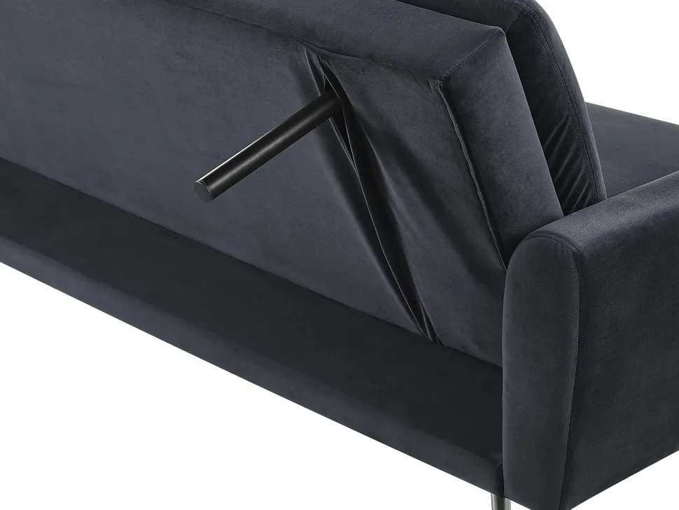 Velvet Sofa Bed Black Vettre