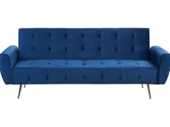 Velvet Sofa Bed Blue Selnes