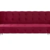 Velvet Sofa Bed Burgundy Selnes