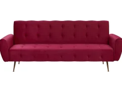 Velvet Sofa Bed Burgundy Selnes