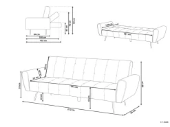 Velvet Sofa Bed Burgundy Selnes