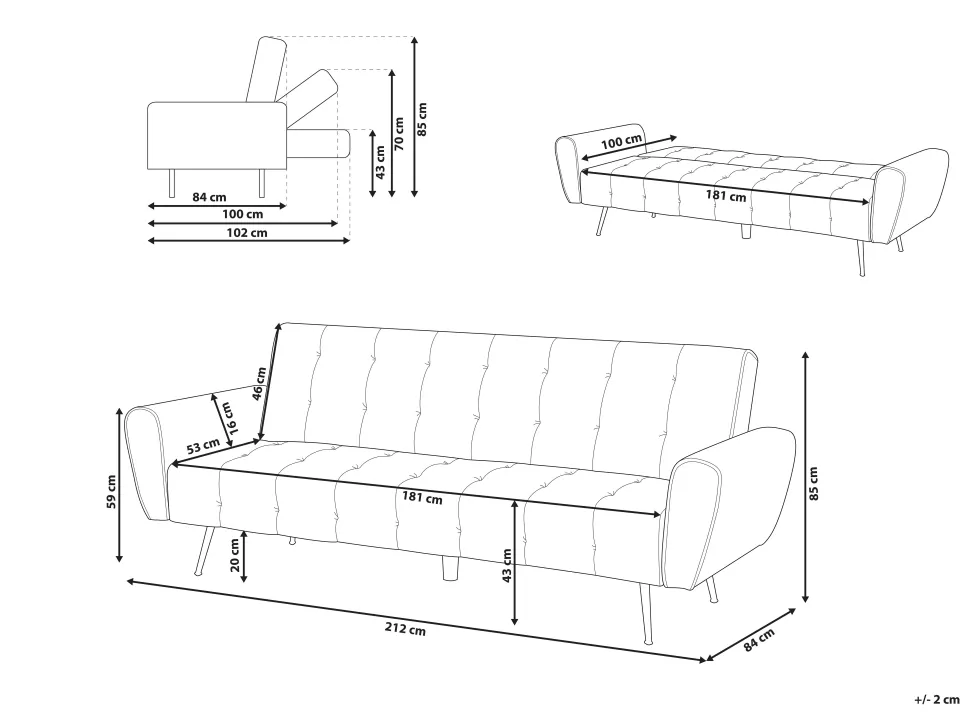 Velvet Sofa Bed Burgundy Selnes