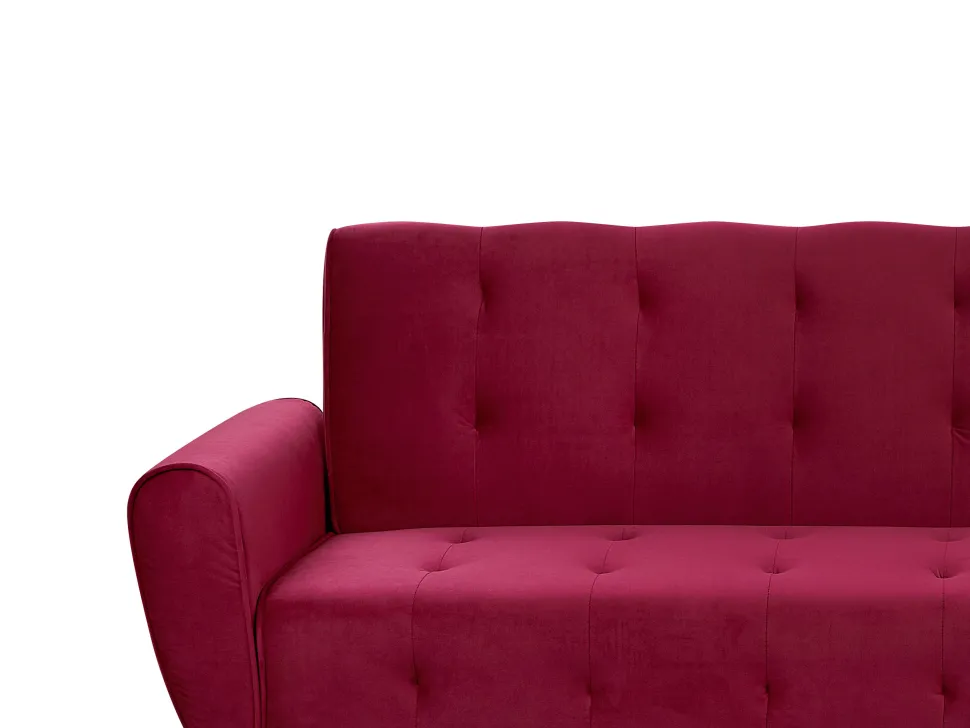 Velvet Sofa Bed Burgundy Selnes