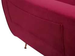 Velvet Sofa Bed Burgundy Selnes