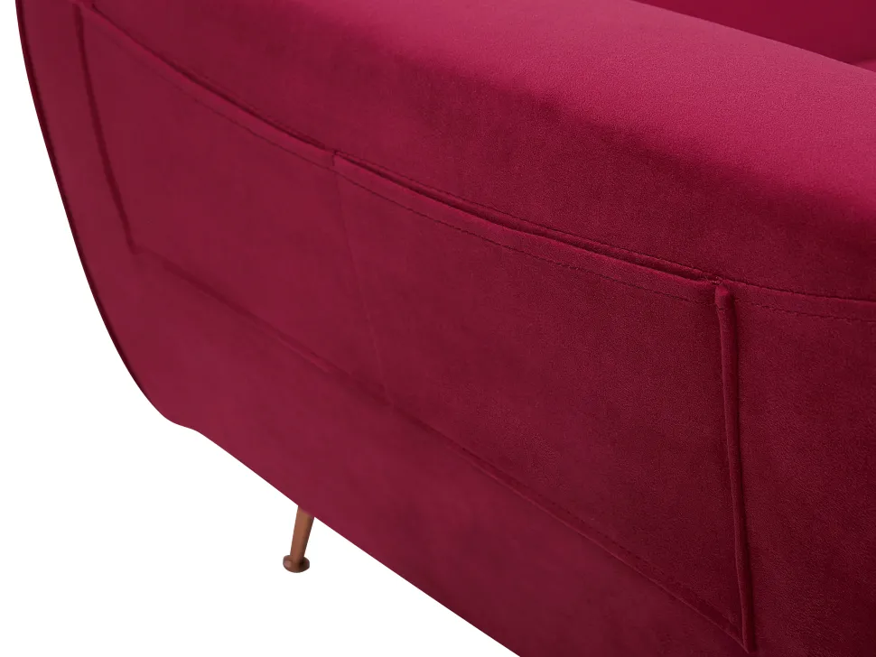 Velvet Sofa Bed Burgundy Selnes