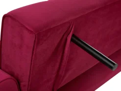 Velvet Sofa Bed Burgundy Selnes
