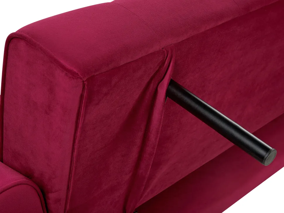 Velvet Sofa Bed Burgundy Selnes