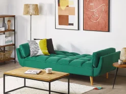 Velvet Sofa Bed Green Asby