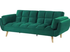 Velvet Sofa Bed Green Asby