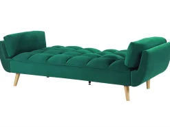 Velvet Sofa Bed Green Asby
