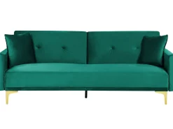 Velvet Sofa Bed Green Lucan