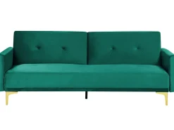 Velvet Sofa Bed Green Lucan