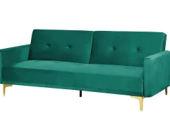 Velvet Sofa Bed Green Lucan