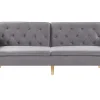 Velvet Sofa Bed Grey Bardu