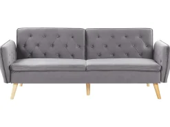 Velvet Sofa Bed Grey Bardu