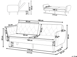 Velvet Sofa Bed Grey Bardu