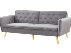 Velvet Sofa Bed Grey Bardu