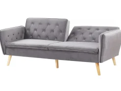 Velvet Sofa Bed Grey Bardu
