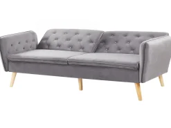 Velvet Sofa Bed Grey Bardu