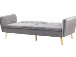 Velvet Sofa Bed Grey Bardu