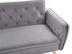 Velvet Sofa Bed Grey Bardu