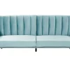 Velvet Sofa Bed Light Blue Vimmerby