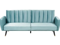 Velvet Sofa Bed Light Blue Vimmerby