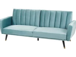Velvet Sofa Bed Light Blue Vimmerby