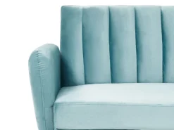 Velvet Sofa Bed Light Blue Vimmerby