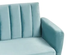 Velvet Sofa Bed Light Blue Vimmerby