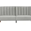 Velvet Sofa Bed Light Grey Vimmerby
