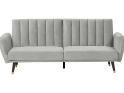 Velvet Sofa Bed Light Grey Vimmerby