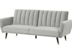 Velvet Sofa Bed Light Grey Vimmerby