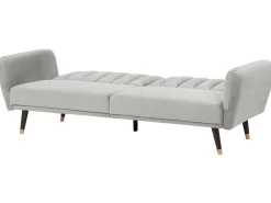 Velvet Sofa Bed Light Grey Vimmerby