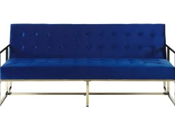 Velvet Sofa Bed Navy Blue Marstal