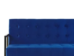 Velvet Sofa Bed Navy Blue Marstal