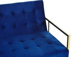 Velvet Sofa Bed Navy Blue Marstal