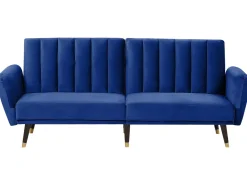 Velvet Sofa Bed Navy Blue Vimmerby