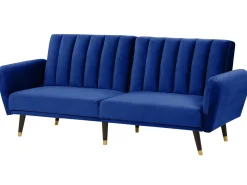Velvet Sofa Bed Navy Blue Vimmerby