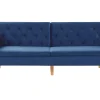 Velvet Sofa Bed Navy Blue Bardu